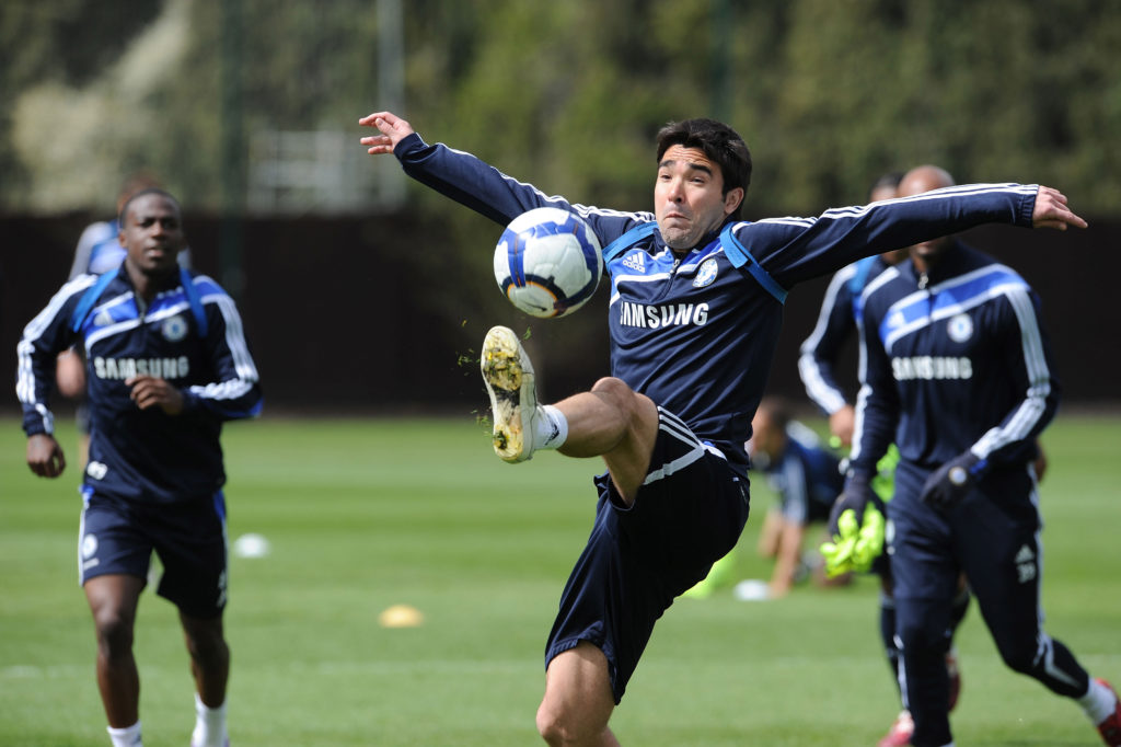 Deco in action for Chelsea in training