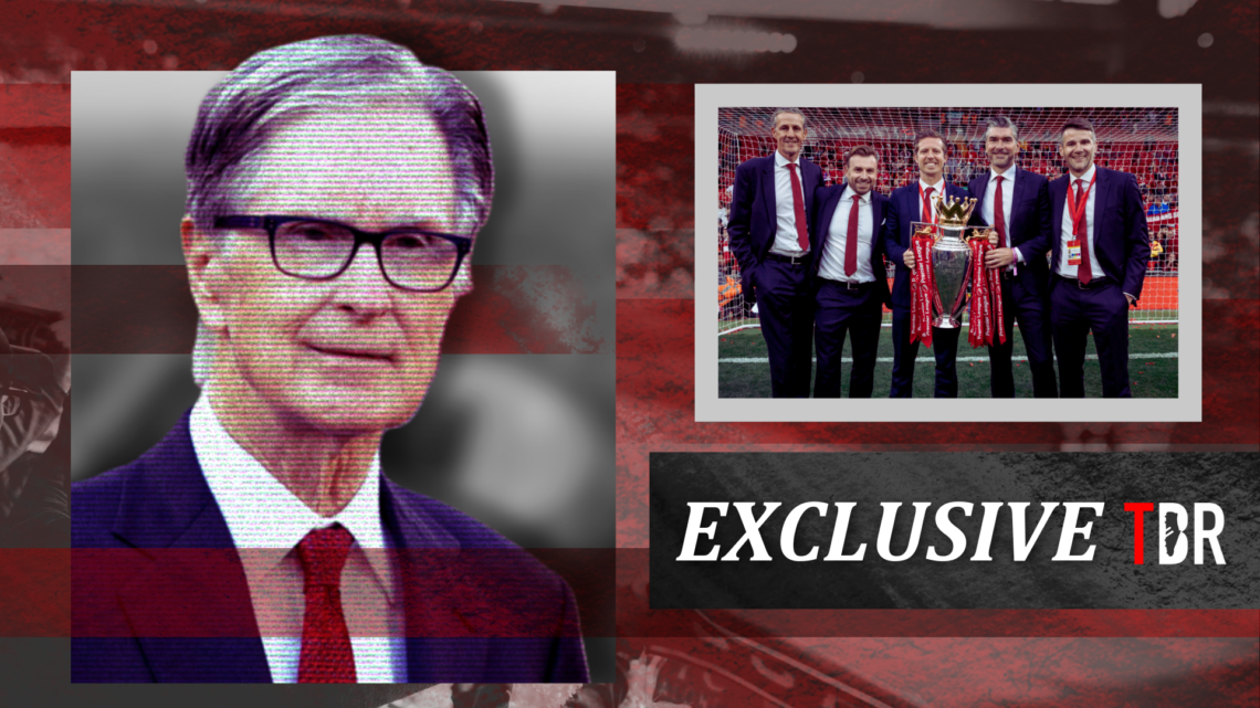 Illustration image of Liverpool owner John Henry, with Michael Edwards and other officials inset