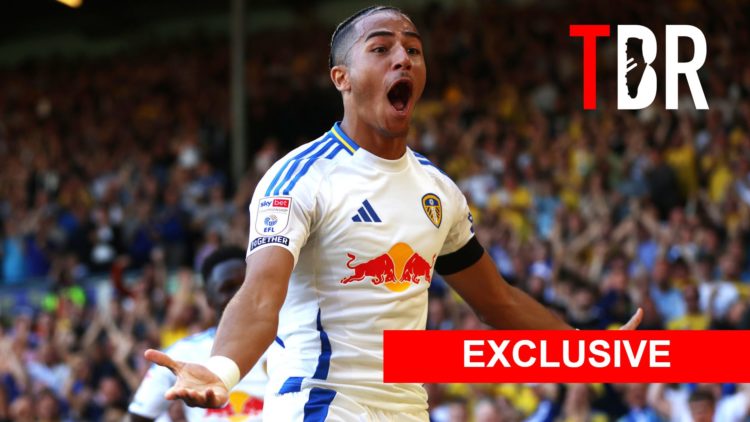 Mateo Joseph of Leeds United, TBR Logo and Exclusive Banner