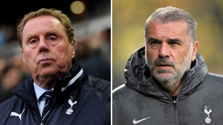 Split image of former Tottenham Hotspur managers Harry Redknapp and Ange Postecoglou