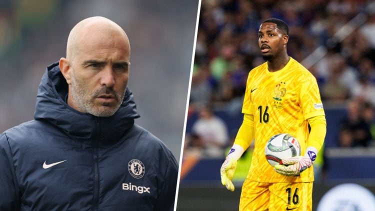 Split image of Enzo Maresca and Mike Maignan