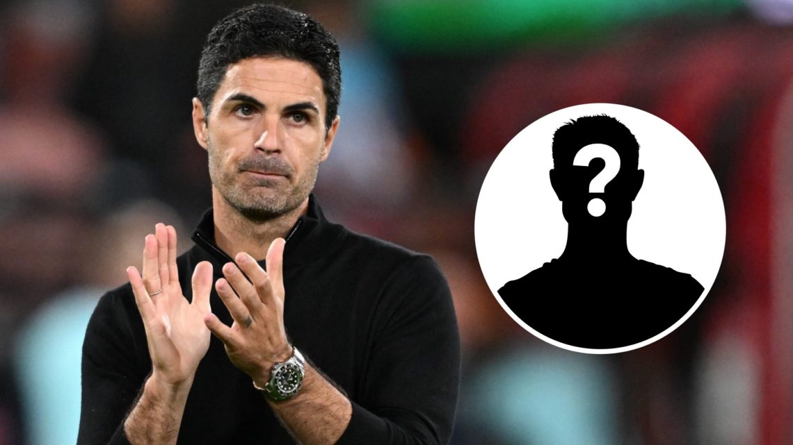 Mikel Arteta applauds after Arsenal's match in the Premier League. Inset, question mark.