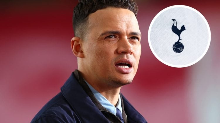 An image of Jermaine Jenas with Tottenham badge