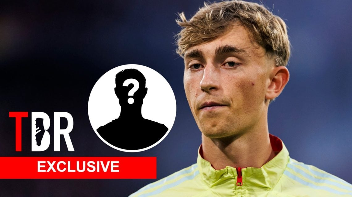 Dean Huijsen looks on whilst lining up for Spain. Inset, question mark.