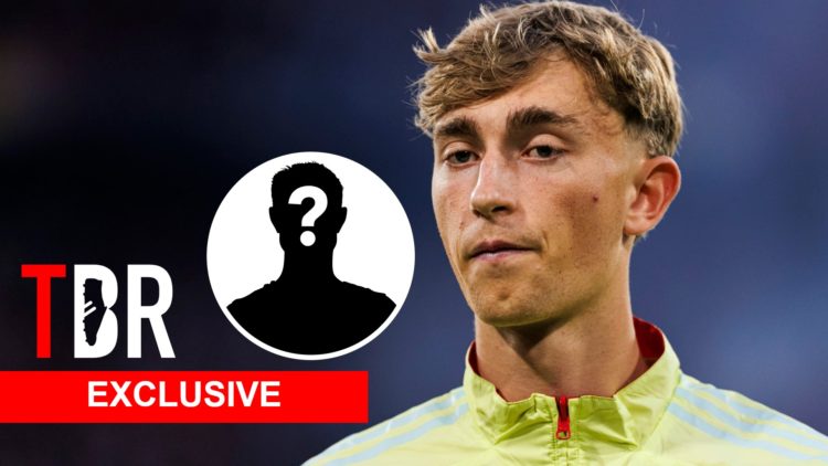 Dean Huijsen looks on whilst lining up for Spain. Inset, question mark.