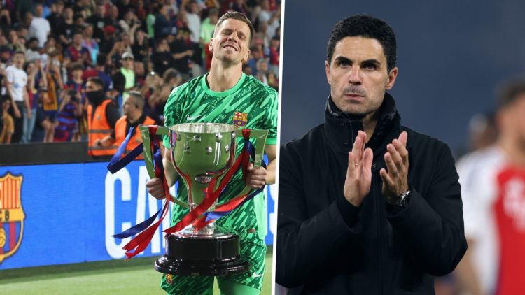 Split image of Wojciech Szczesny and Mikel Arteta