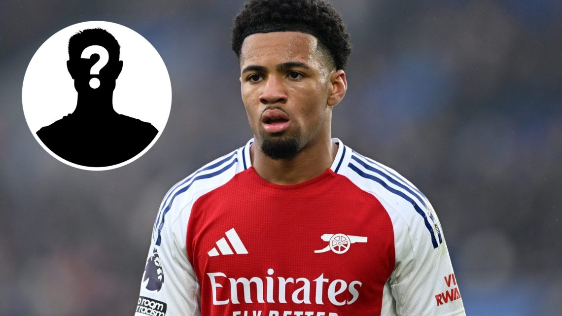 Image of Arsenal starlet Ethan Nwaneri in action vs Leicester City with overlay of mystery player