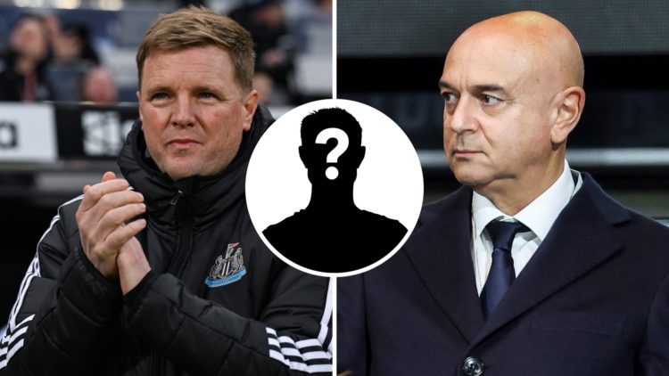 Split image of Newcastle United manager Eddie Howe (L) and Tottenham Hotspur chairman Daniel Levy (R).