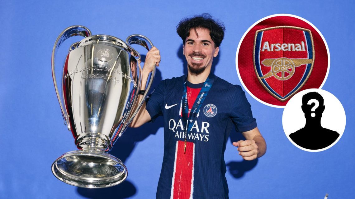 Vitinha of PSG poses for a photo with the UEFA Champions League trophy after the 2025 UEFA Champions League Final between PSG and Inter Milan, Arse...