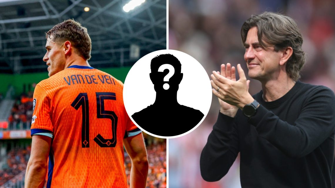 Split image of Dutch and Tottenham Hotspur defender Micky van de Ven in action (L) and new Tottenham head coach Thomas Frank (R).