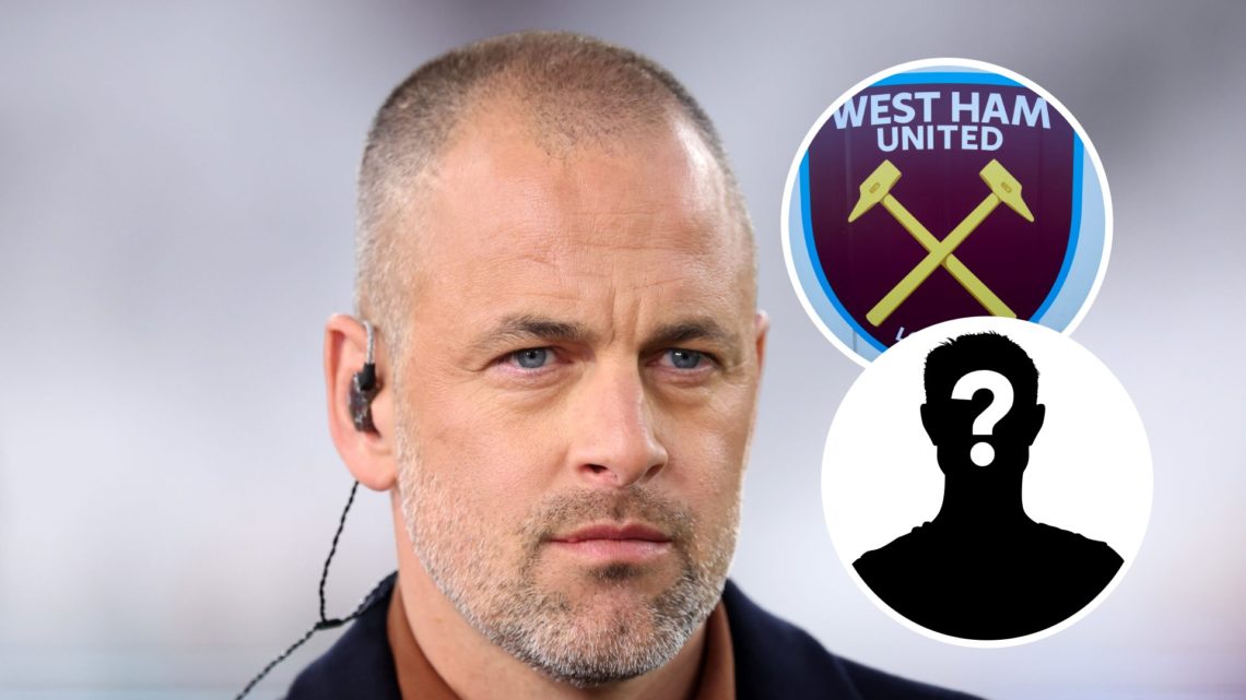 Joe Cole with insets of West Ham United badge and mystery silhouette