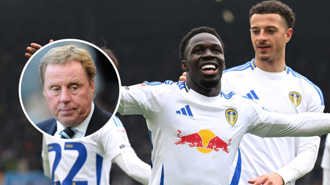 Leeds players celebrate after scoring in the Championship. Inset, Harry Redknapp.