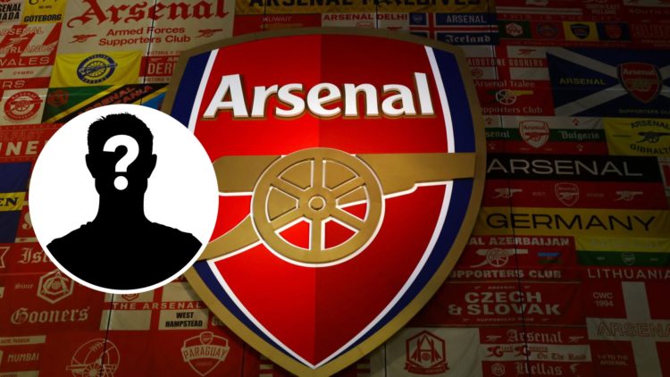 An image of the Arsenal badge with mystery inset