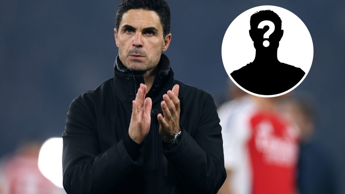 An image of Mikel Arteta with a mystery figure