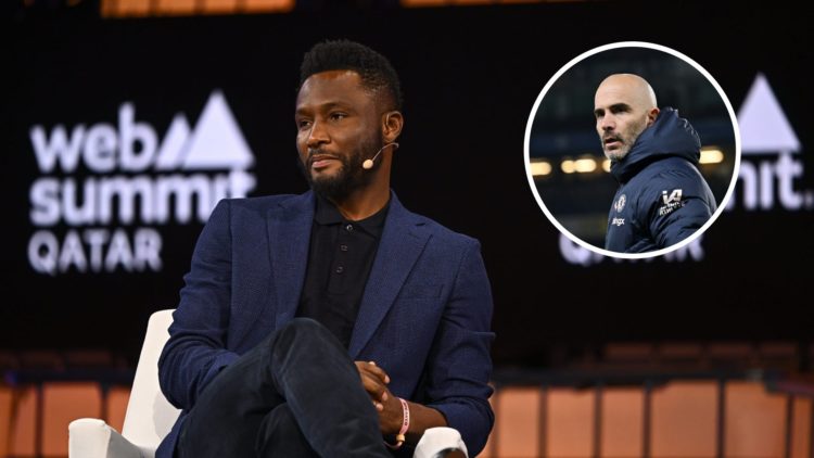 Mikel John Obi with inset of Chelsea manager Enzo Maresca