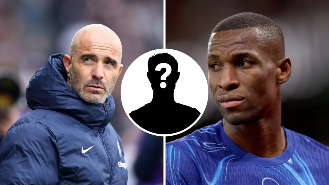 Split image of Enzo Maresca and Nicolas Jackson with mystery player inset
