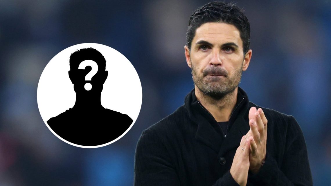 Mikel Arteta applauds travelling Arsenal fans. Inset, question mark.