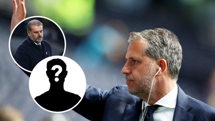 Tottenham sporting director Fabio Paratici arrives at the Tottenham Hotspur Stadium ahead of Premier League match. Inset of former Spurs manager An...