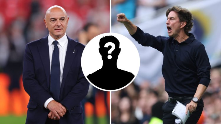 Split image of Tottenham Hotspur chairman Daniel Levy (left) after the Europa League final and new Spurs manager Thomas Frank (right) at the Totten...