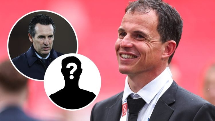 Sunderland manager Regis Le Bris with an inset of Aston Villa boss Unai Emery.