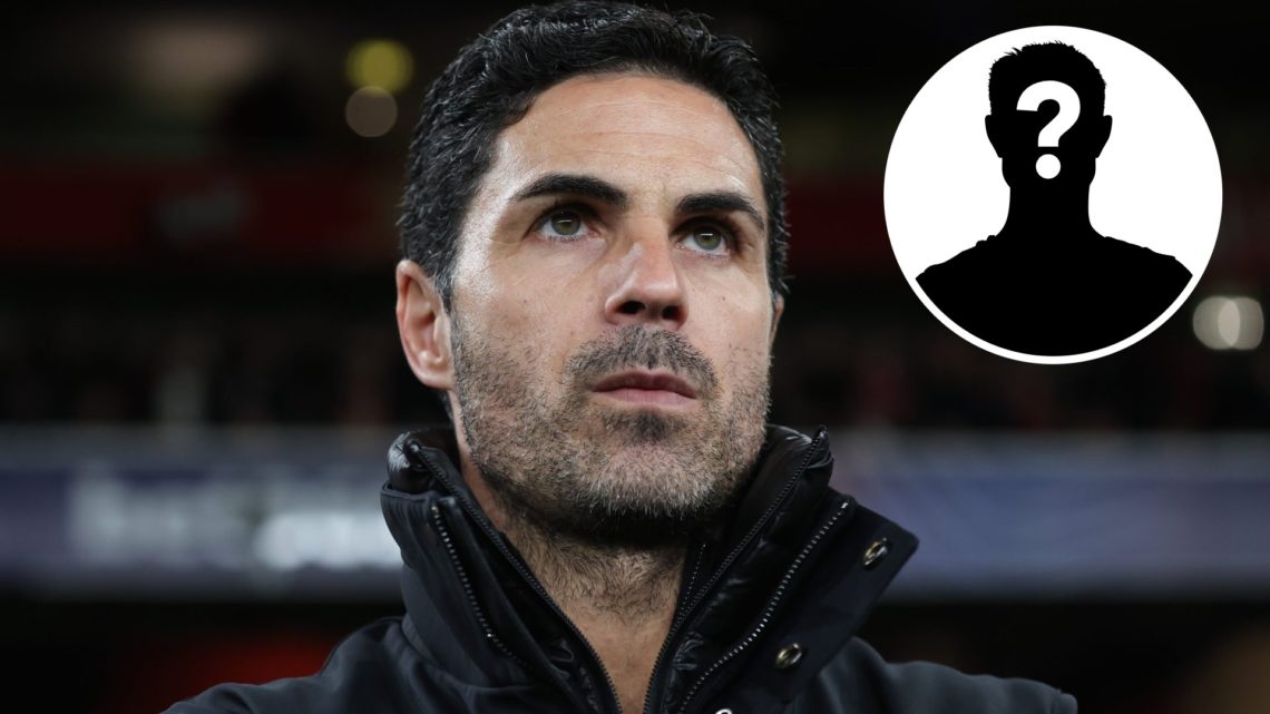 Image of Mikel Arteta with overlay of mystery player