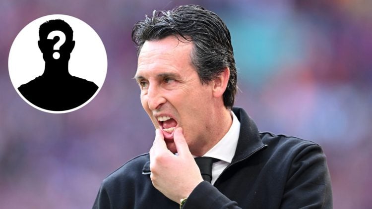 Image of Unai Emery during the FA Cup defeat to Crystal Palace with overlay of mystery player