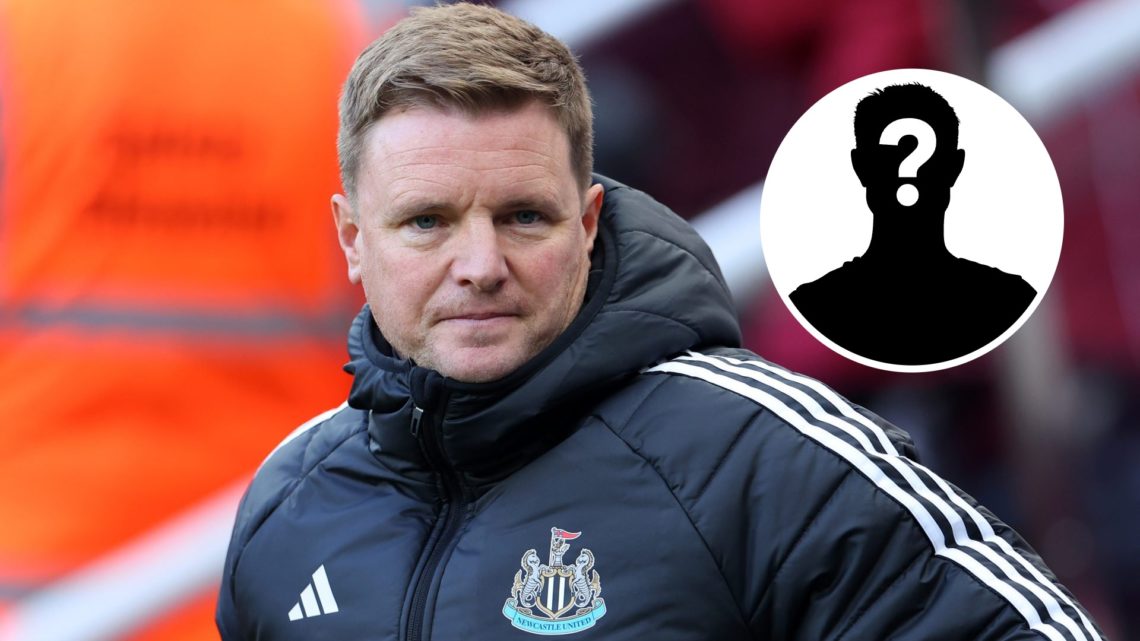 Main: Eddie Howe looks on from the touchline of St James' Park ahead of Newcastle's Premier League clash with Fulham. Inset: Mystery player.