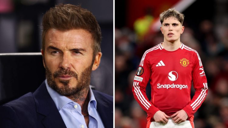 Split image of David Beckham and Alejandro Garnacho