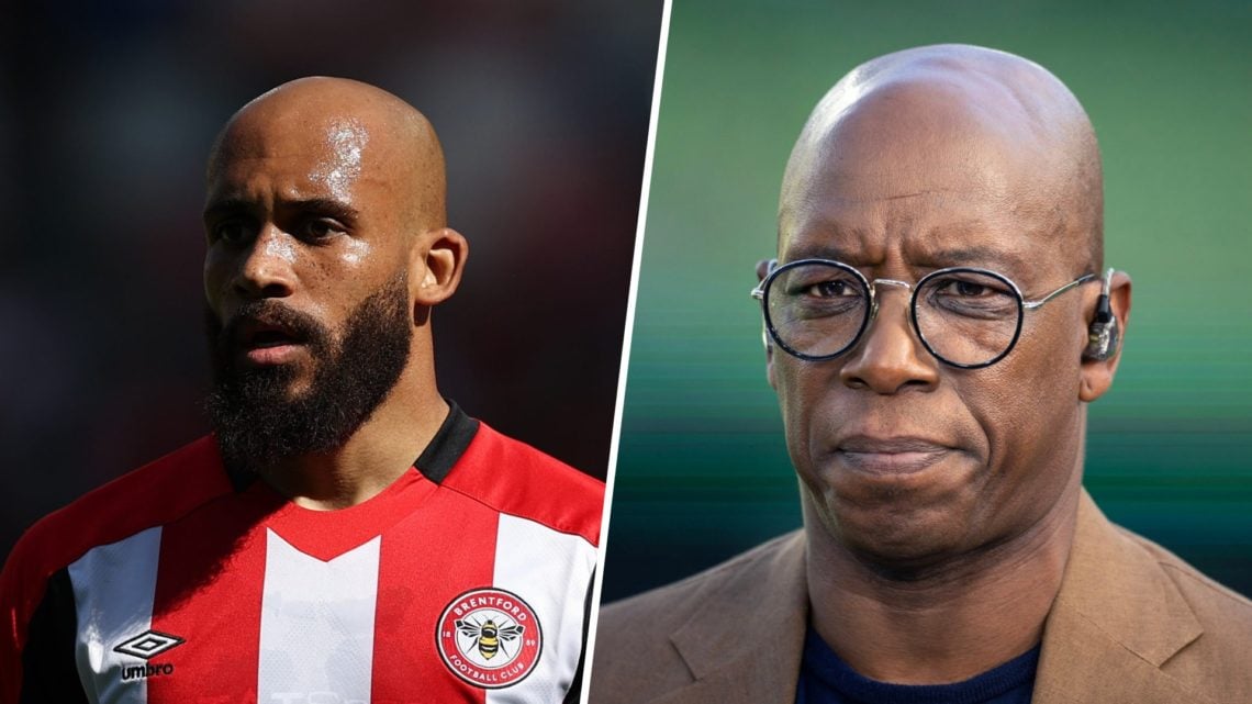 A split image of Bryan Mbeumo and Ian Wright