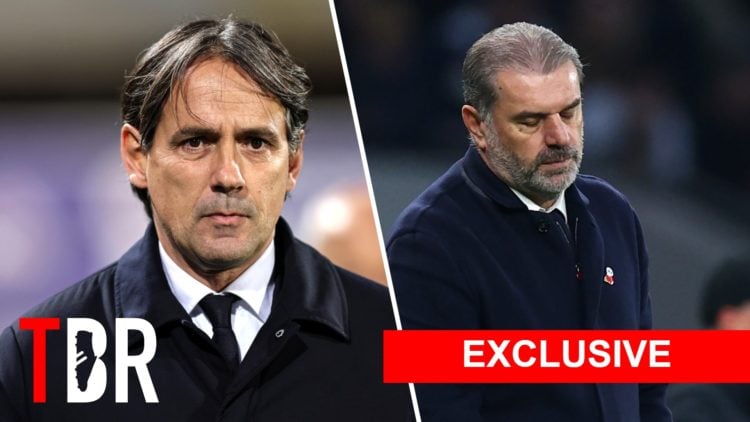 Split image of Simone Inzaghi and Ange Postecoglou
