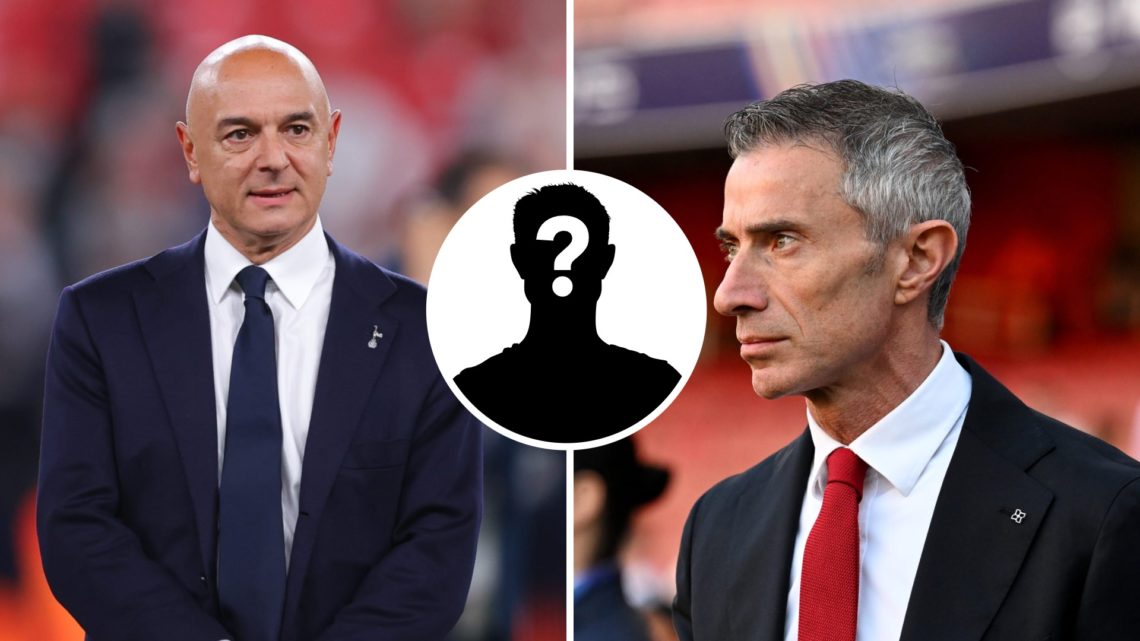 Split image of Tottenham chairman Daniel Levy (L) and Arsenal sporting director Andrea Berta (R).