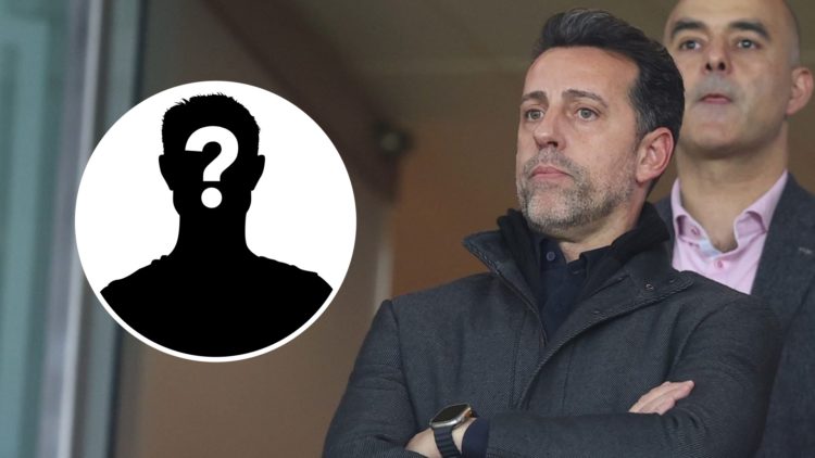 Edu Gaspar looks on during an Arsenal match. Inset, question mark.