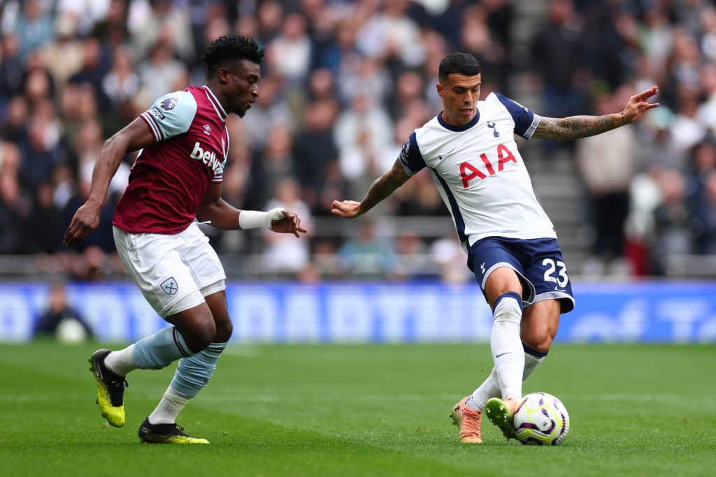 Mohammed Kudus during Tottenham Hotspur vs West Ham United in the Premier League.