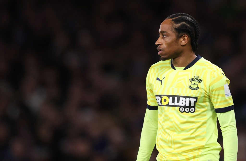 Kyle Walker-Peters of Southampton during the Premier League match between Chelsea FC and Southampton FC at Stamford Bridge on February 25, 2025