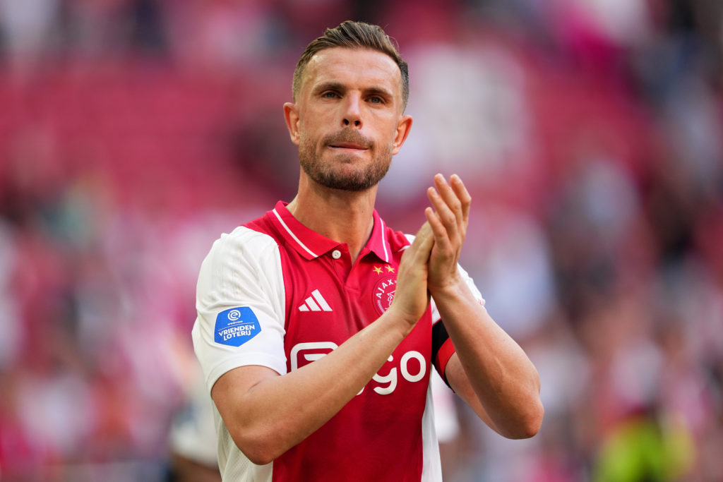 Jordan Henderson applauding the Ajax fans