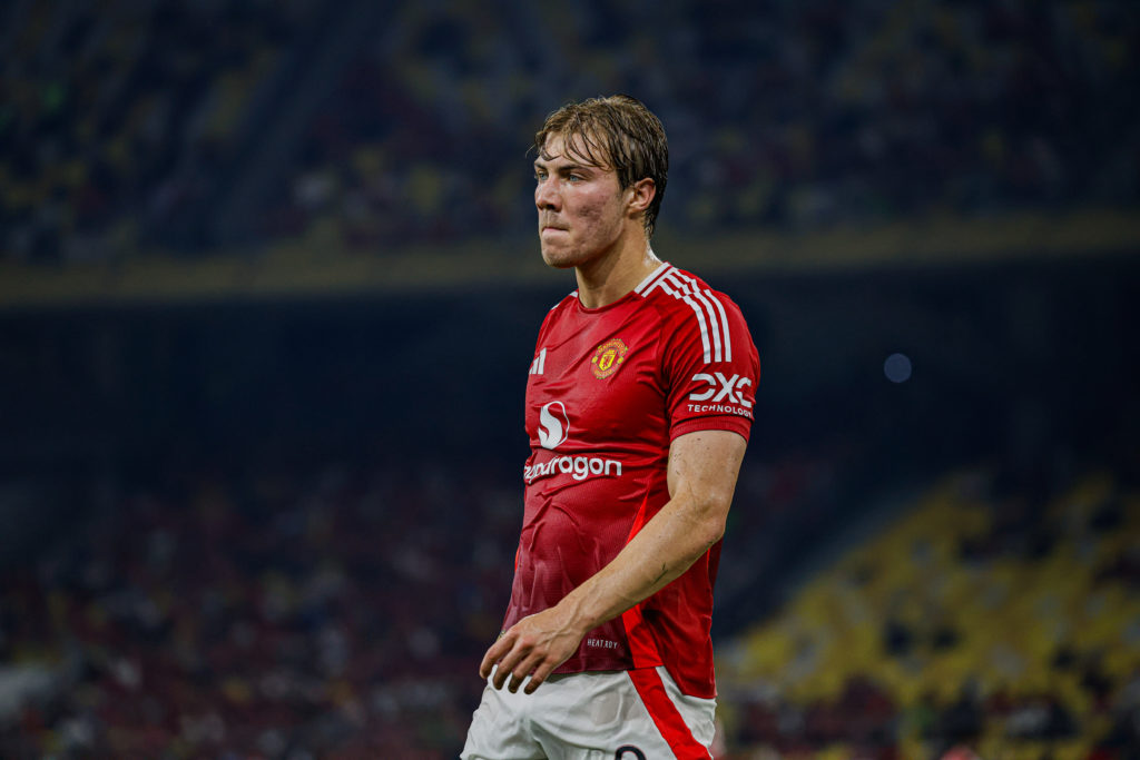 Rasmus Hojlund in action for Man United during the post-season friendly with ASEAN All Stars.