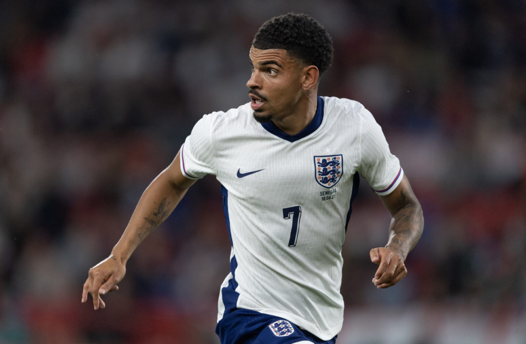 Morgan Gibbs-White in action for England against Senegal
