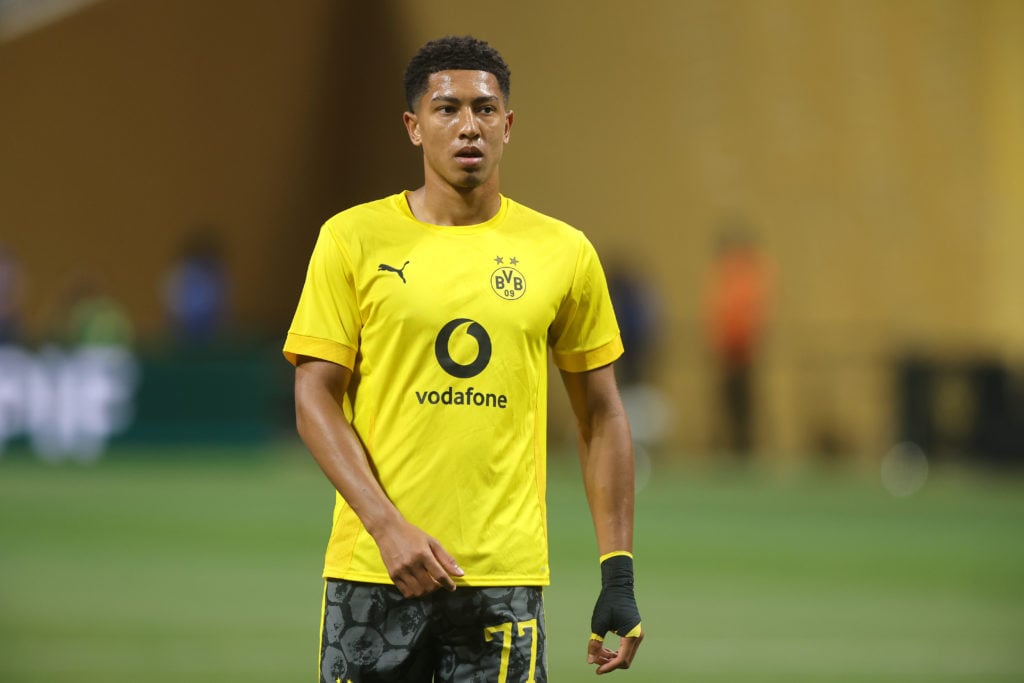 BJobe Bellingham looks on for Borussia Dortmund.
