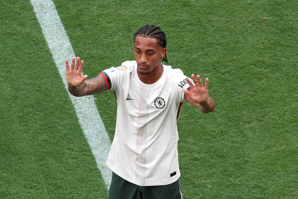 Joao Pedro after scoring for Chelsea against Fluminense at the FIFA Club World Cup.