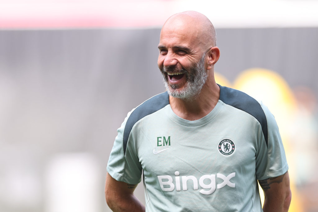 Enzo Maresca during training ahead of the FIFA Club World Cup 2025 Final between Chelsea and PSG.