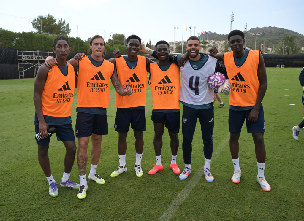 Marli Salmon with Arsenal teammates in Spain training camp.