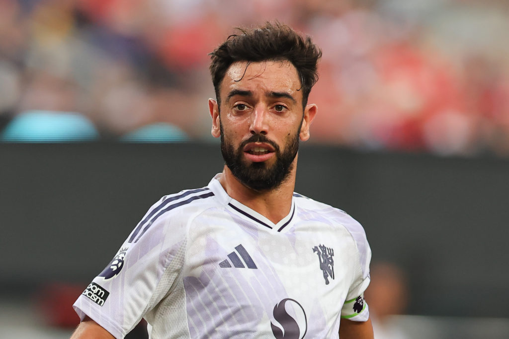 Bruno Fernandes #8 of Manchester United during the Premier League Summer Series game against West Ham United