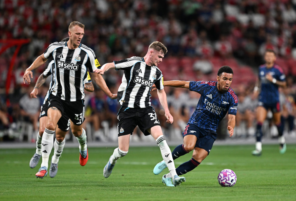 Ethan Nwaneri in action for Arsenal against Newcastle in Pre-Season Friendly