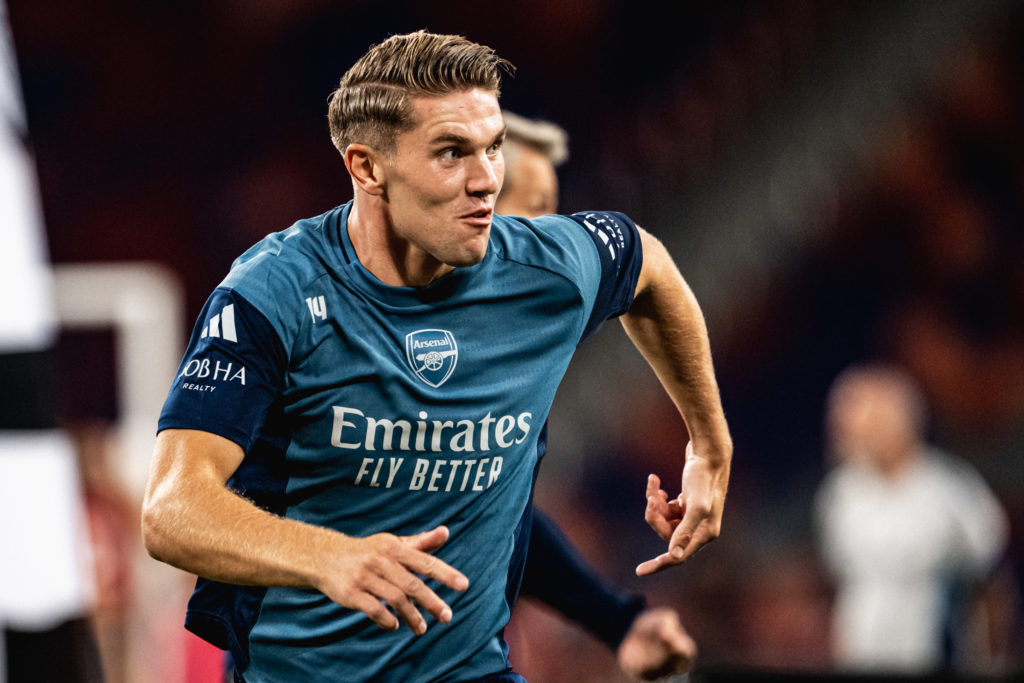Viktor Gyokeres of Arsenal attends a training session at Kai Tak Stadium