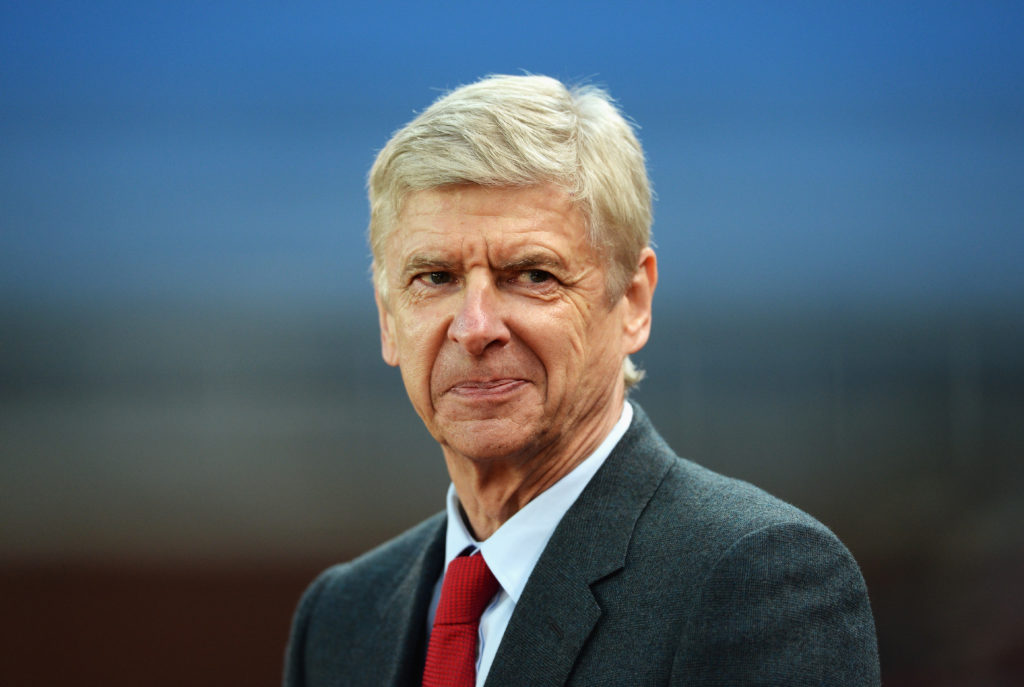 Arsene Wenger smiling before Stoke City vs Arsenal in the Premier League