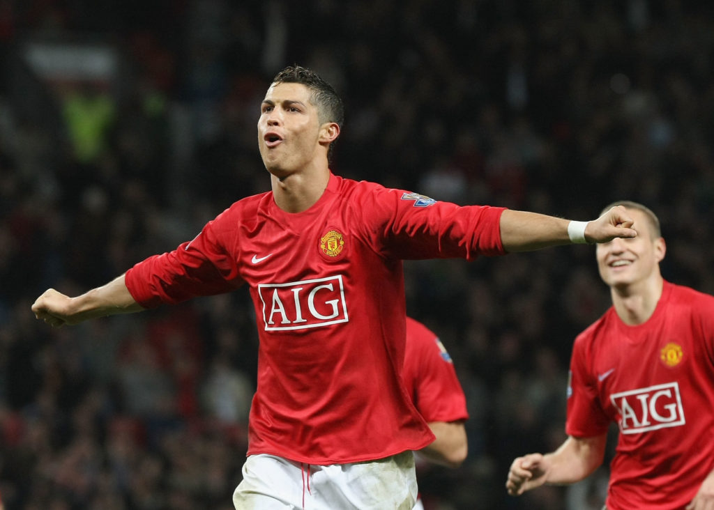 Manchester United winger Cristiano Ronaldo in Premier League action against Stoke City