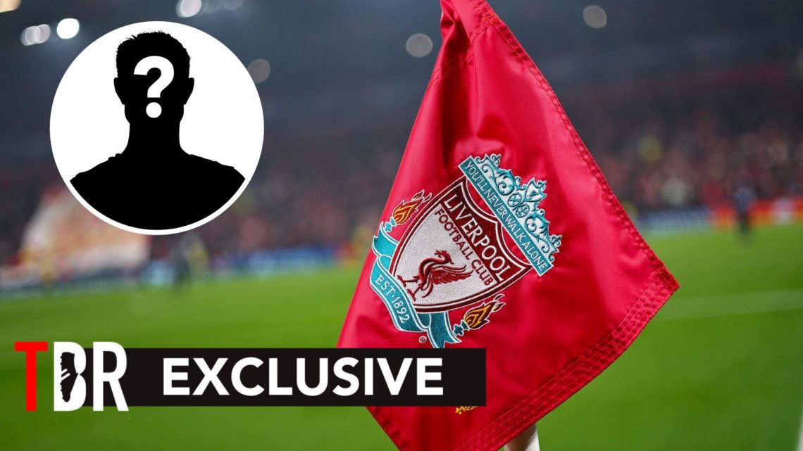 Image of Liverpool corner flag with overlay of mystery player