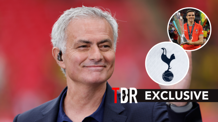 Fenerbahce manager Jose Mourinho ahead of the Champions League final at Wembley in 2024. Inset of Portugal midfielder Joao Palhinha and Tottenham H...