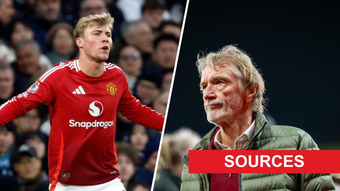 Split image of Rasmus Hojlund and Sir Jim Ratcliffe