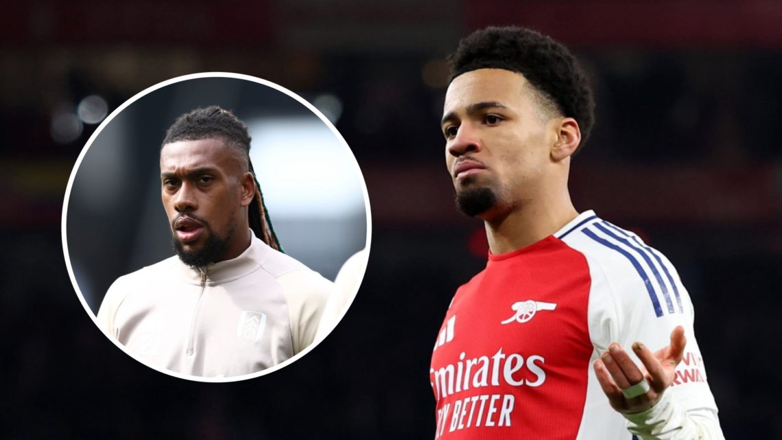 Ethan Nwaneri during a match for Arsenal. Inset, Alex Iwobi.